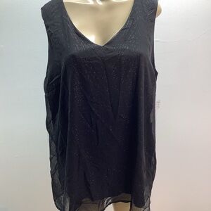 Naif Size 2X Black Sleeveless Blouse with Subtle Sparkle. New With Tags.